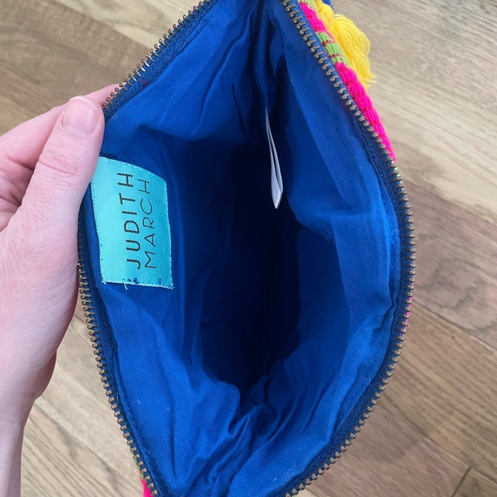 NWOT Judith March Vibrant Geometric Make-Up Bag / Fiesta Clutch - Picture 8 of 10